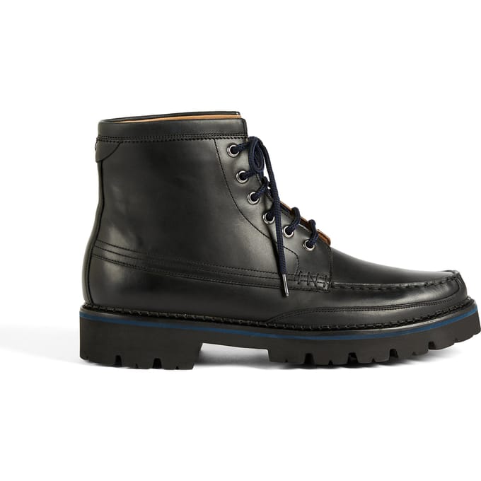 Ted Baker Jarrno Waxy Leren Mocassin Laars, Zwart
