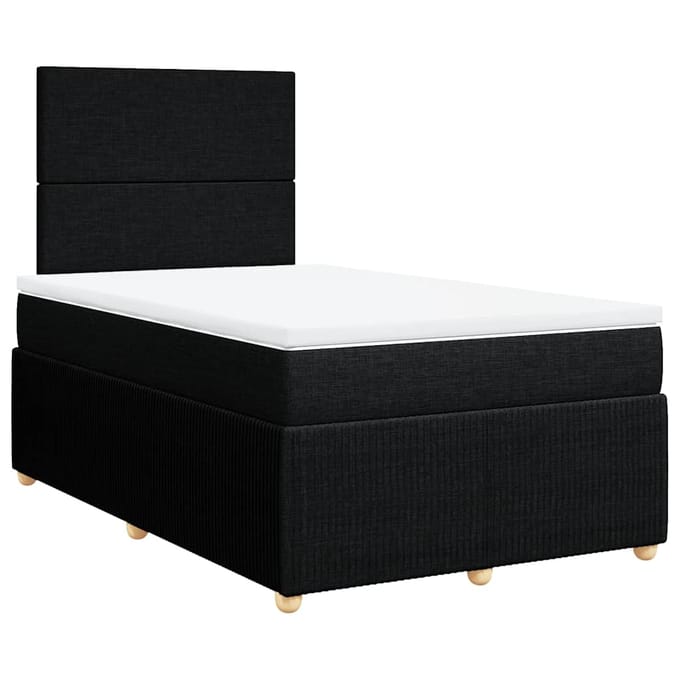 vidaXL - Boxspring - met - matras - stof - zwart - 120x190 - cm