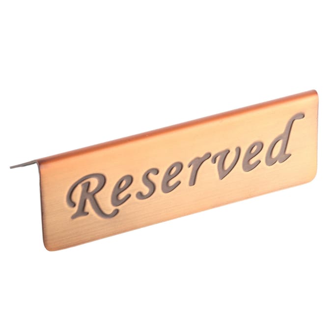 Dubbelzijdig gereserveerd tafelschild van roestvrij staal voor restaurant, bar, pub brown