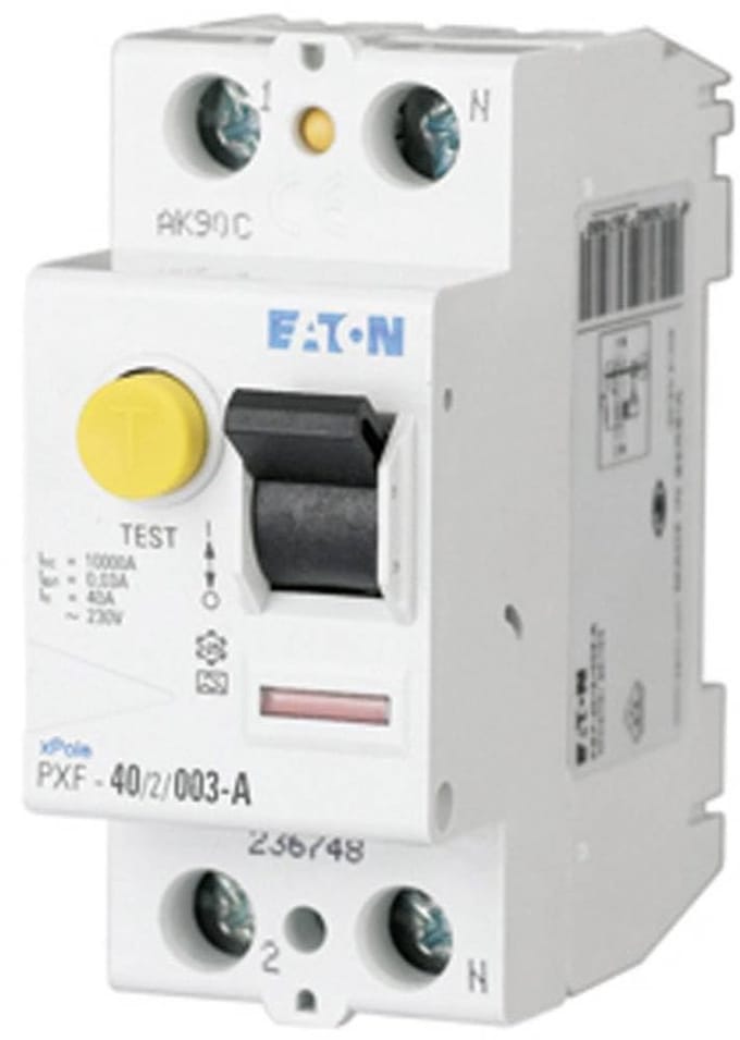 Stroomonderbreker - Veiligheidsschakelaar - Elektrische Beveiliging - Type A 30mA - 40A 2P - Grijs