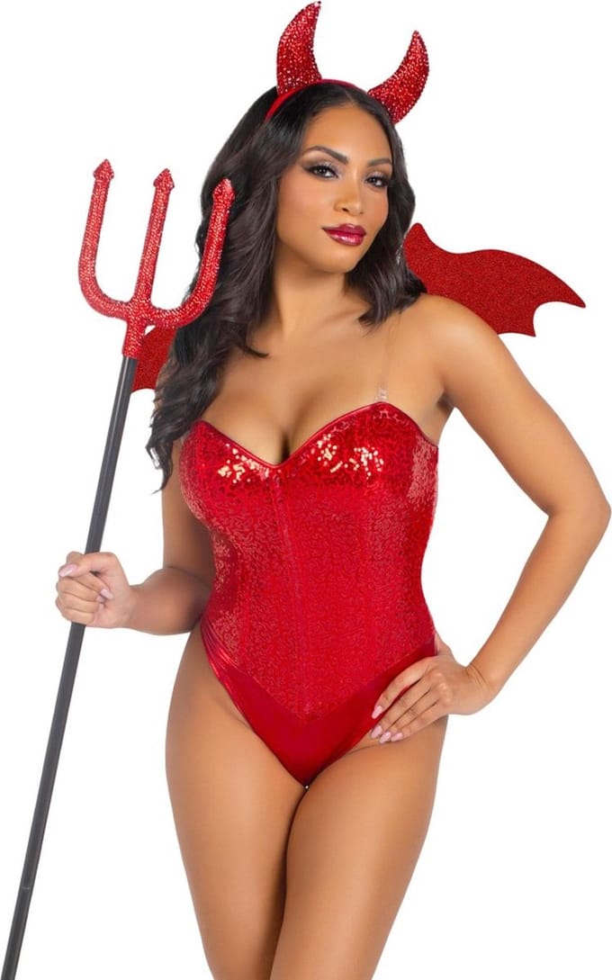 Leg Avenue - Devil Kostuum Accessoire Set - Rood