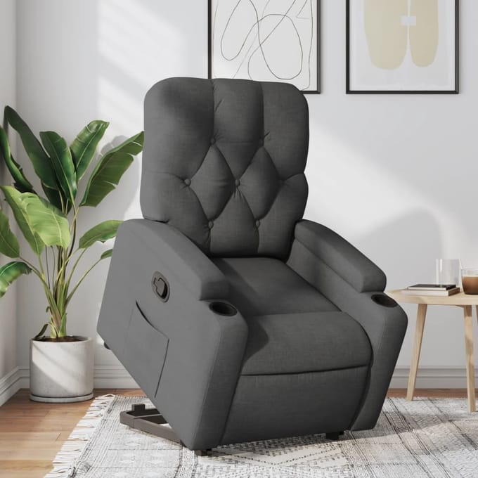 Vidaxl Verstelbare Fauteuil, Donkergrijs, Bekleed met Stof