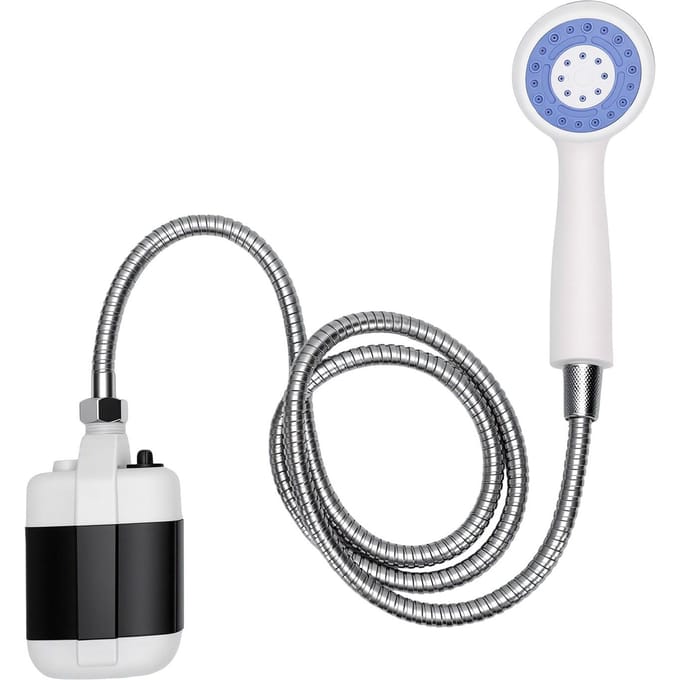 Kampeerdouchepomp USB Oplaadbaar 1300mAh Draagbare Douchekop voor Buiten Wandelen gray