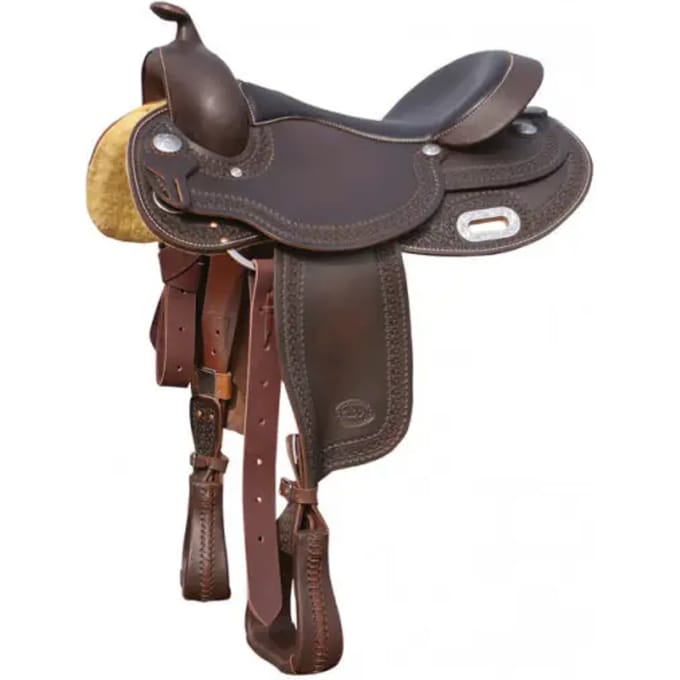 Western zadel voor paard van leer Pool's Regular Skirt 1010