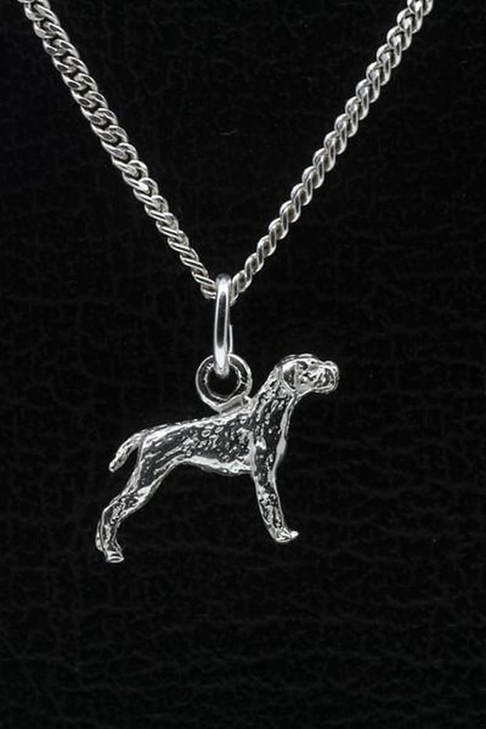 Zilveren Cesky fousek ketting hanger - klein