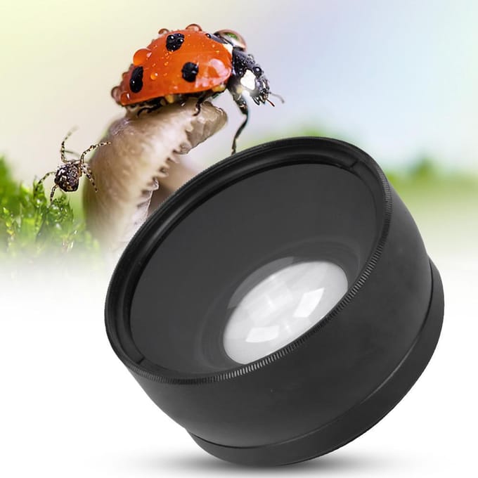 58mm 0.45X Macro Conversie & Groothoeklens voor SLR DSLR Camera Zwart gray