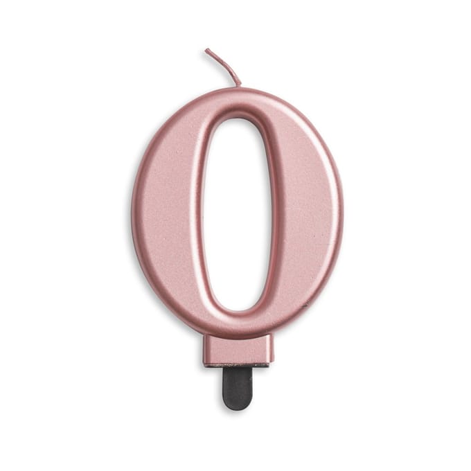 Wefiesta Verjaardagskaars Cijfer 0 Wax 7,8 Cm Roségoud