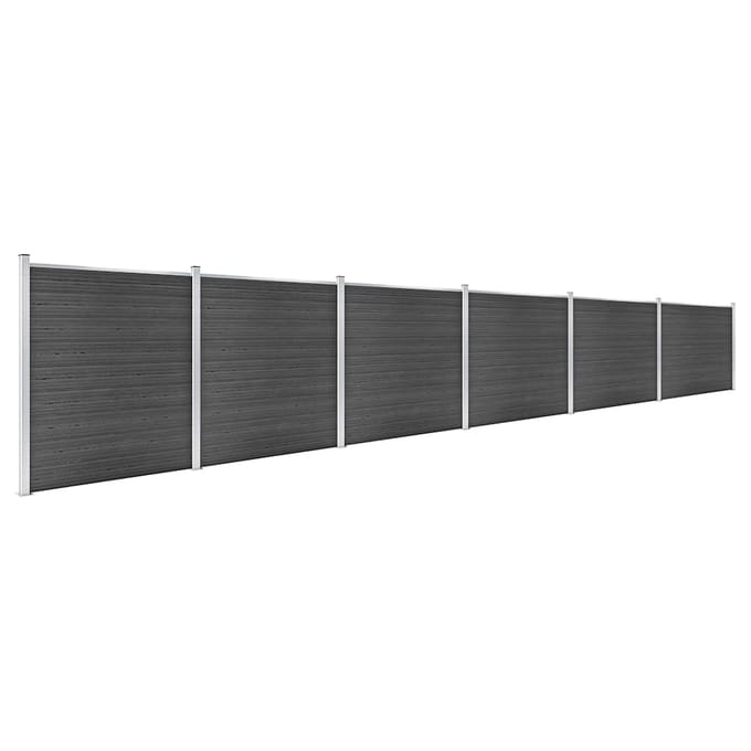 vidaXL - Schuttingpanelenset - 1045x186 - cm - HKC - zwart