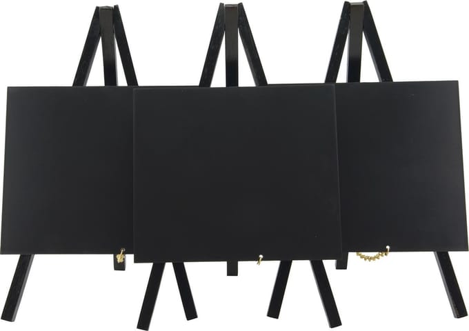 Securit® 3X Mini-schilderijtafel met krijtbord in zwart