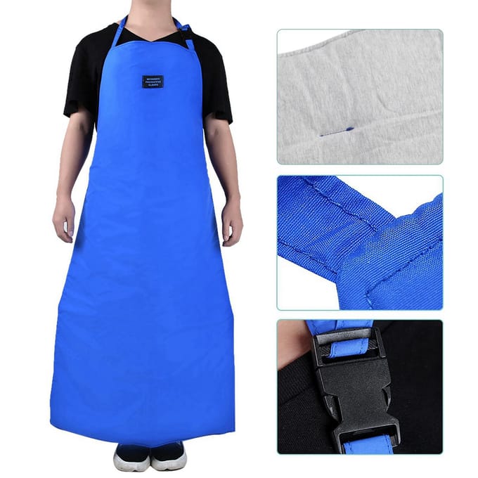 Veiligheid CryO Schort Cryogeen Ultra Lage Temperatuur Schort Stikstof Beschermend Blauw(90*70cm) blue
