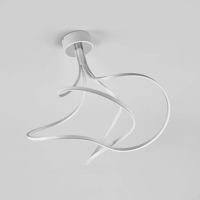 Domiluce LED plafondlamp Lungo aluminium, hoogte 42 cm