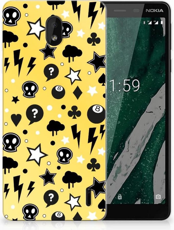 Silicone Back Case Nokia 1 Plus Punk Geel