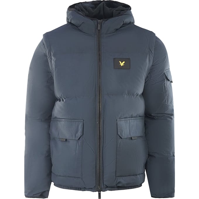 Lyle & Scott 2 in 1 Ripstop Navy Blue Puffer Jacket
