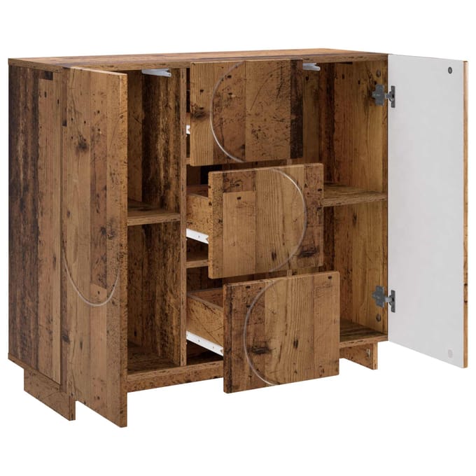 vidaXL - Dressoir - Oud - hout - 85,5 - x - 31 - x - 75 - cm - Bewerkt - hout
