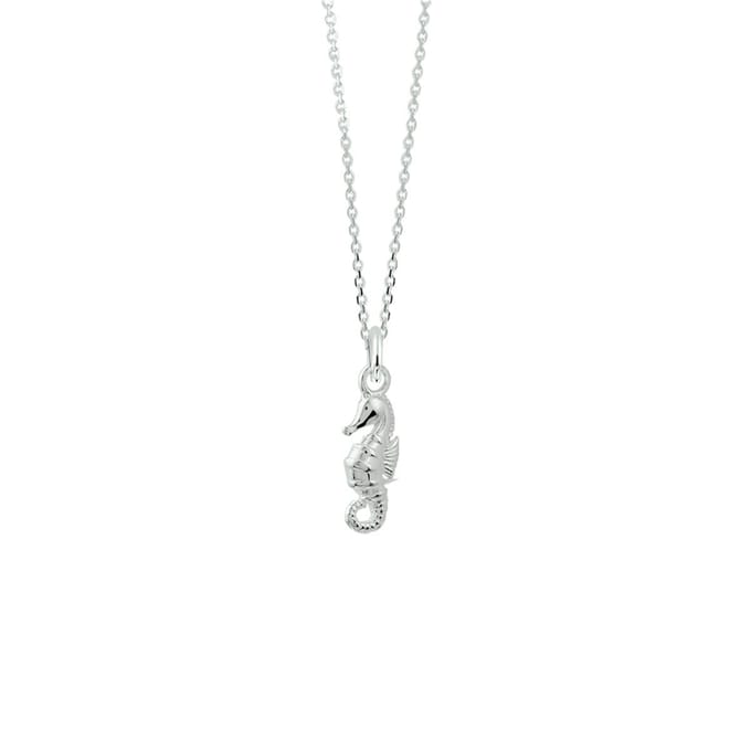 925 Zilveren Anker Collier – Zeepaard Hanger – 41+4 cm