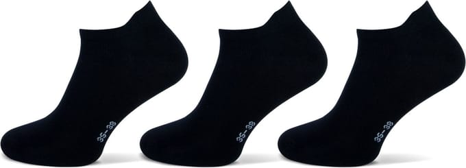 Teckel Sneakersokken Lipje Katoen Zwart 39-42 3 paar
