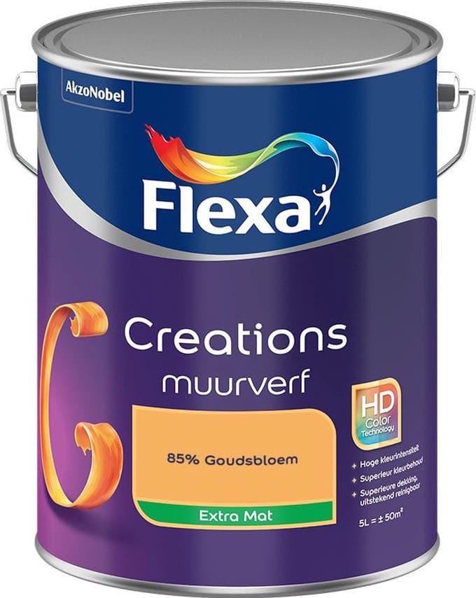 Flexa - Creations Muurverf Extra Mat - 85% Goudsbloem - Mengverf - 5 L