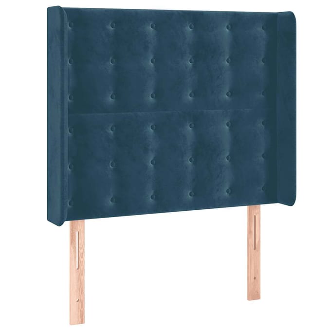 vidaXL - Hoofdbord - LED - 103x16x118/128 - cm - fluweel - donkerblauw