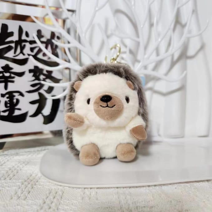 Adorable Porte-clés Hérisson Peluche Petit Hérisson Pendentif Mini Hérisson Doux Mignon Hérisson Porte-clés Pendentif Sac marron