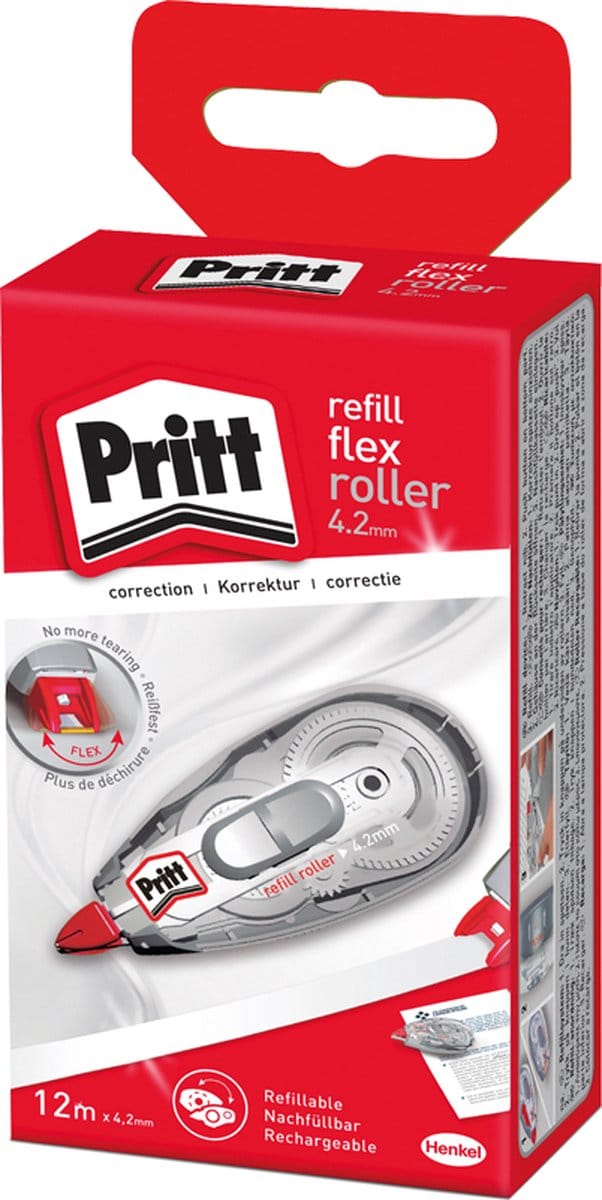 Pritt Correctieroller Refill - Hervulbare Case - Flexibele kop - 12 Meter