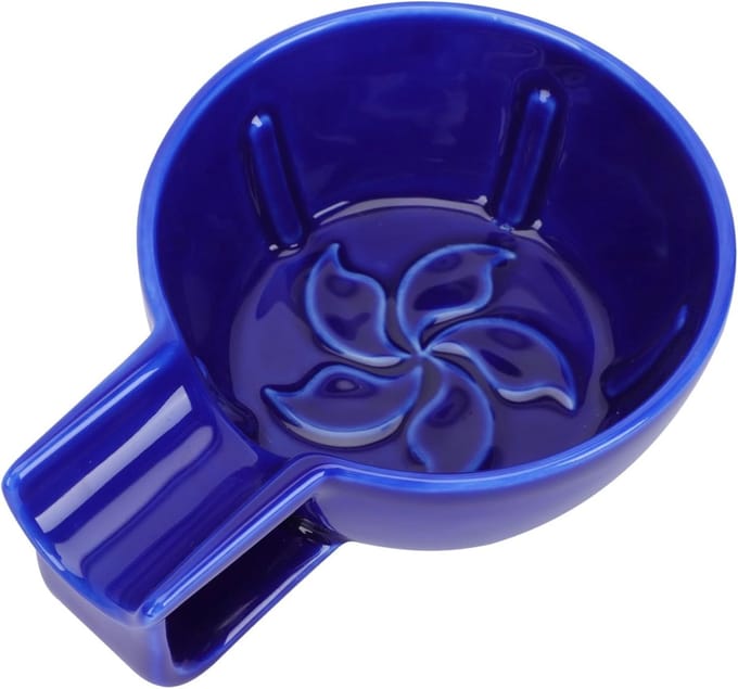 Keramische Scheerkom - Scheerschuim Bowl - Thuisgebruik Scheren - Grote Capaciteit - 16.5x12cm - Blauw