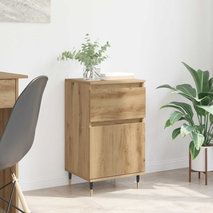 vidaXL Dressoir Artisan Eiken 40 x 35 x 70 cm Gemonteerd hout en ijzer