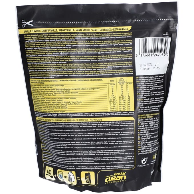 Isostar | Massgainer | Vanille | 14 shakes | 700 gram | Proteïnepoeder & koolhydraten