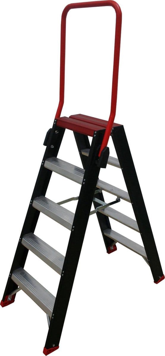 Altrex Taurus 5 treeds - Dubbel oploopbare magazijntrap - Werkhoogte 3.20m - Opberghoogte 1.27m