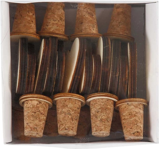 Flessenkurk, H: 9 cm, d 15-20 mm, 12 stuk/ 1 doos