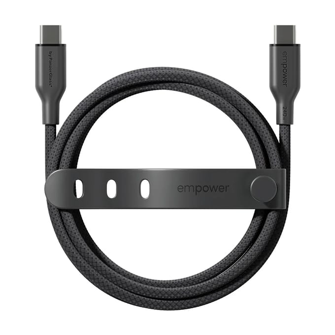 Empower by PanzerGlass Racing USB-C naar USB-C Oplaadkabel - 240W - 2 meter - Space Black
