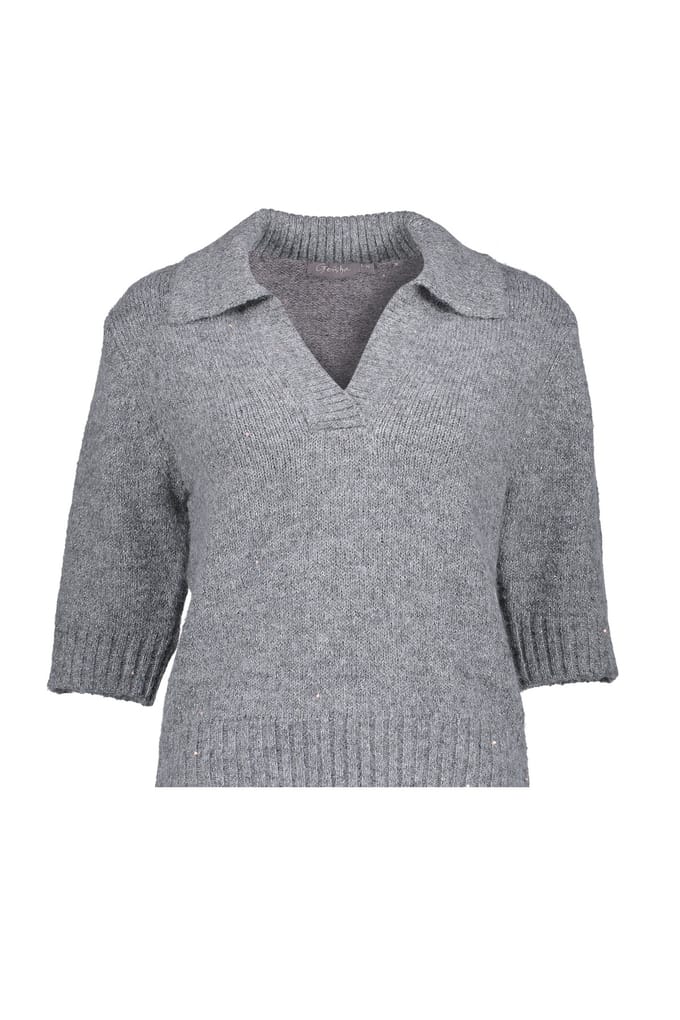 Geisha Pullover V-neck Lurex & Secq Grey/silver Taglia: S | Maglioni a maglia Outlet | Donna | Grigio