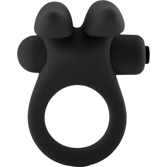Mjuze Bunny Vibrerende Cockring - Zwart