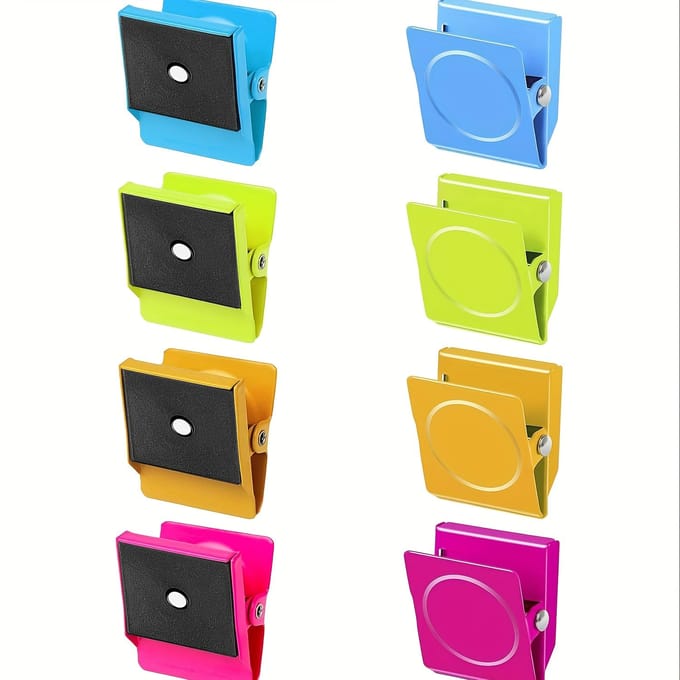 Clips magnétiques robustes 1/4/8 pièces - Clips magnets pour tableau blanc - Clips à aimant puissant pink