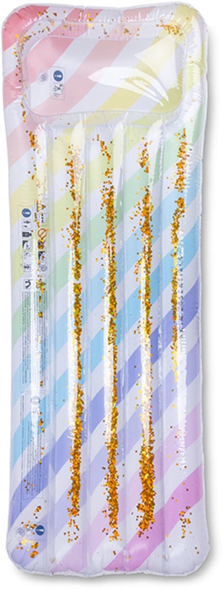 Swim Essentials - luchtbed - 177 x 67 x 19 cm - Rainbow - Meerkleurig