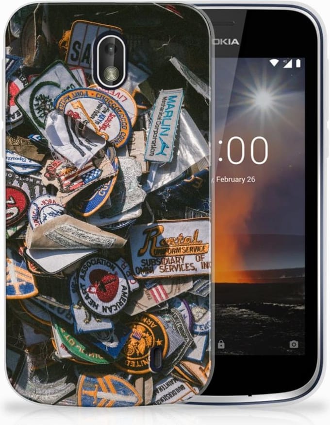 Nokia 1 Siliconen Hoesje met foto Badges