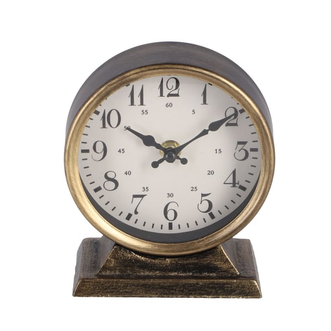 Klok rond Caroline S metaal 13x6,5x15cm