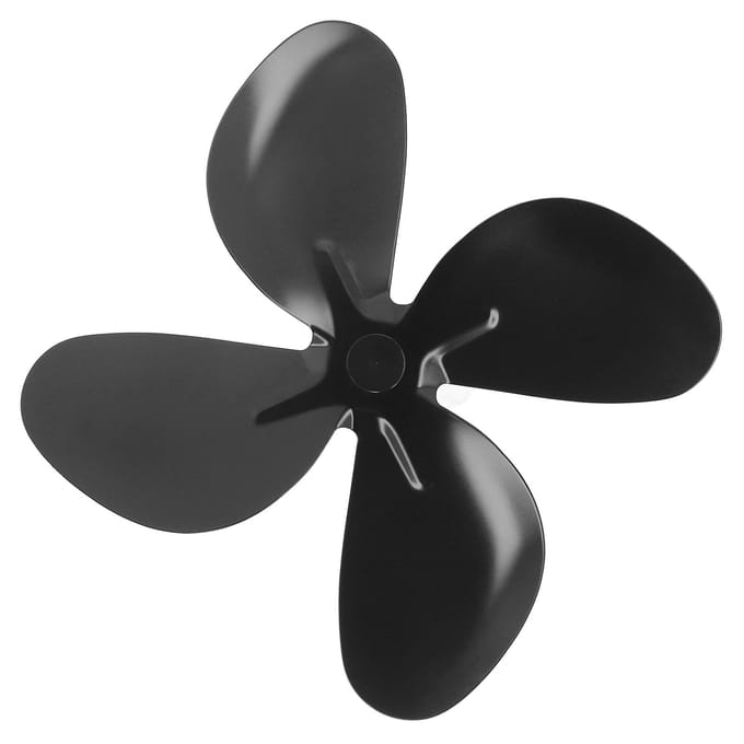 Remplacement Pale Ventilateur Poêle Alliage d'Aluminium Ventilateur Cheminée 4 Pales avec Vis Clé Hexagonale Noir black