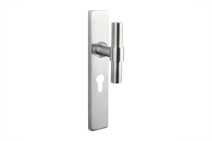 Lavuzo deurkruk Pesaro RVS met rechthoekig schild PC55 | Per set