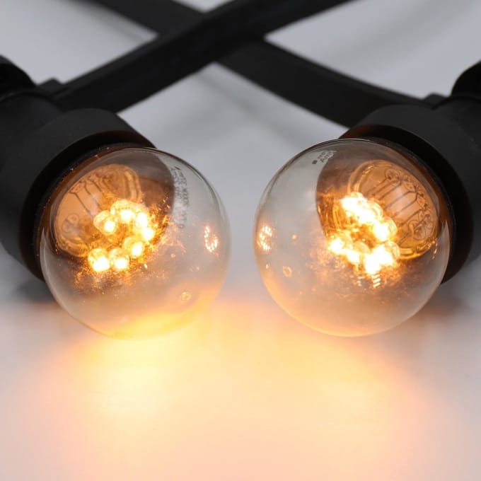 Prikkabel set met 0,7 watt lampen met LEDs op korte stokjes