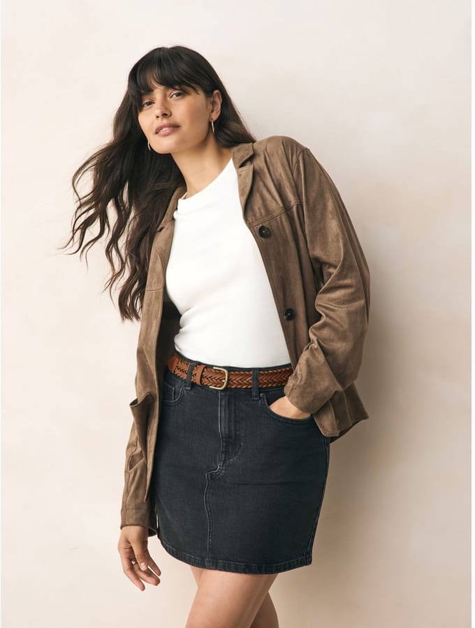 Next - Dames - Hand Plaited Leather Belt - Bruin