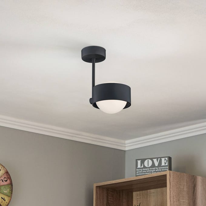 Argon Plafondlamp Mado van staal, zwart, 1-lamp