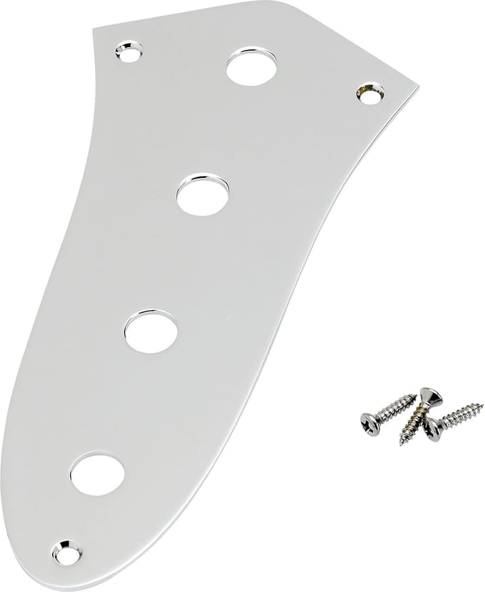 Fender Control Plate Jazz bas 4-Hole Chrome - Basgitaaronderdeel