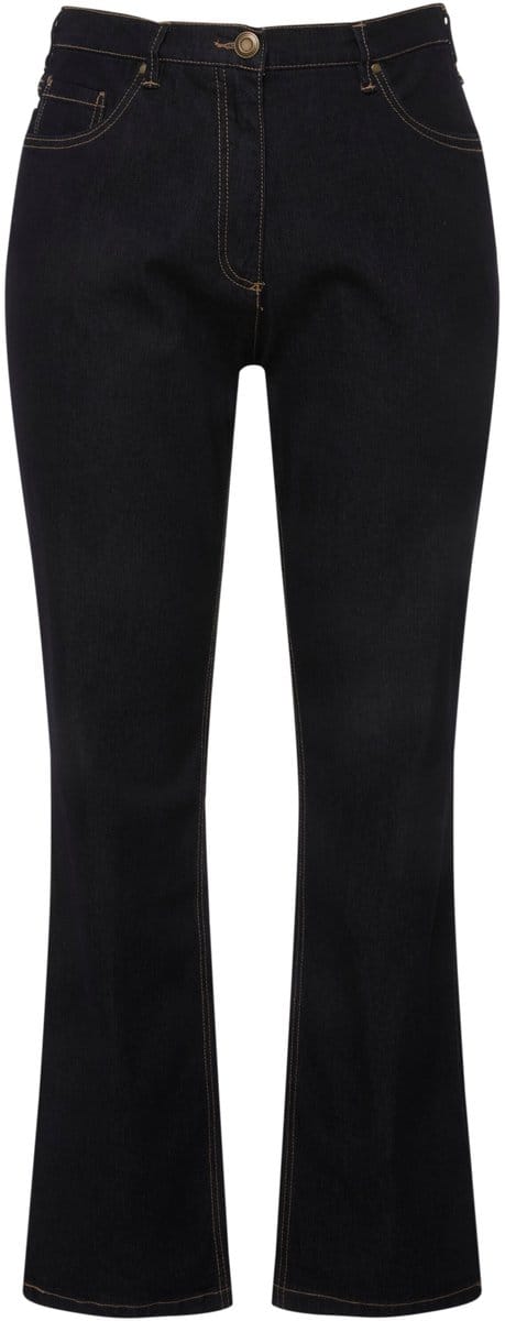 Ulla Popken - Dames - Jeans Mandy rechte pijp stretch 5-pocketmodel - Donkerblauw denim - Maat 56