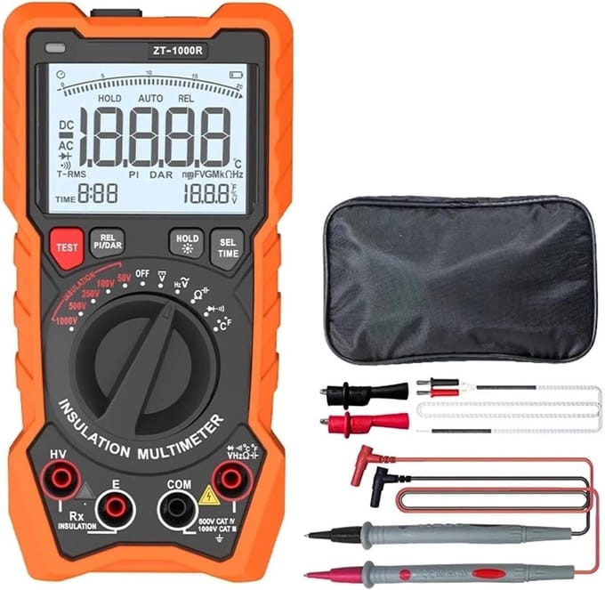 Isolatieweerstandstester - Megohmmeter Multimeter - Elektrisch Testen - 1000V Hoge Precisie - Digitaal Display