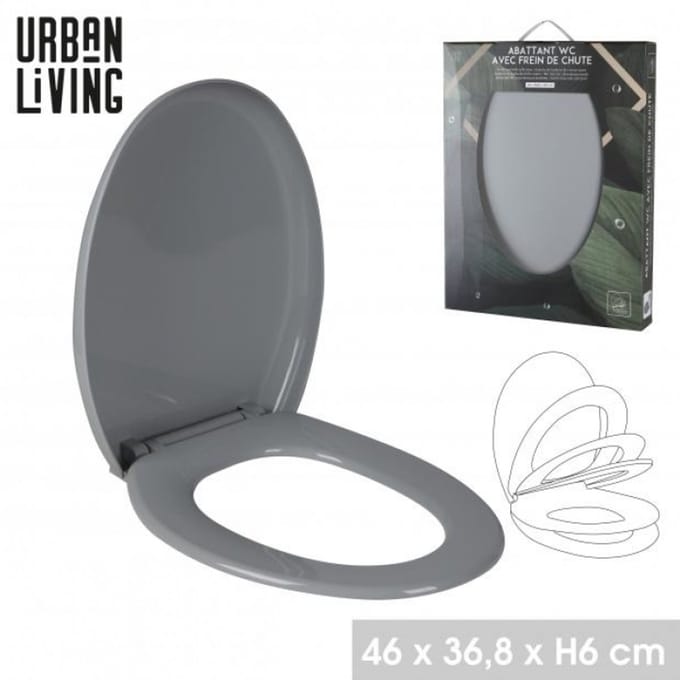 "NOMAD GREY" WC-BRIL VAN PLASTIC MET SOFT-CLOSE 46X36,8XH6CM