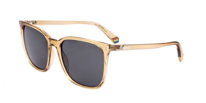 Polaroid Vierkant Vrouwen Transparant Beige Grijs Gepolariseerd PLD 6226/S