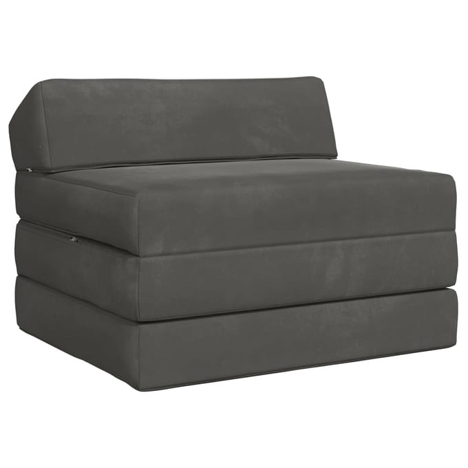 vidaXL - Vouwbare - Sofa - Bed - Donkergrijs - 70 - x - 60 - x - 49 - cm - Fluweel