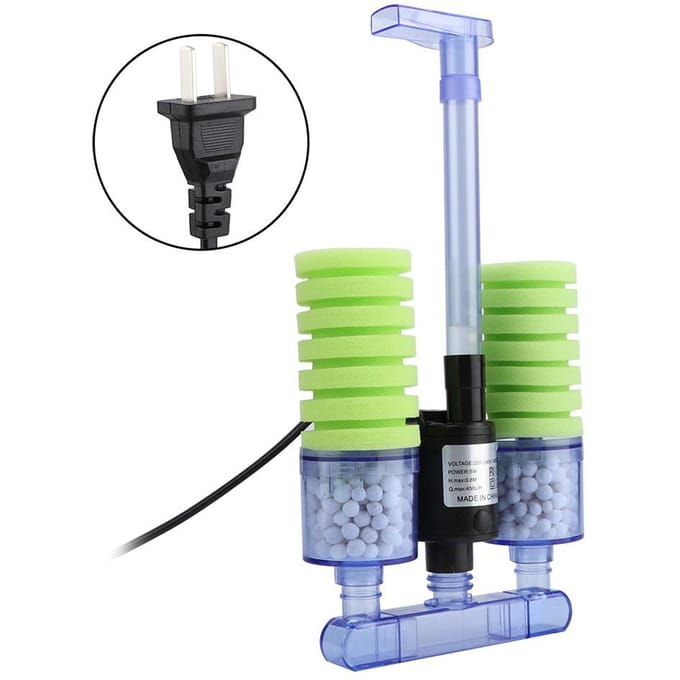 Mini aquarium éponge avec pompe à eau submersible  (XY-2902) green