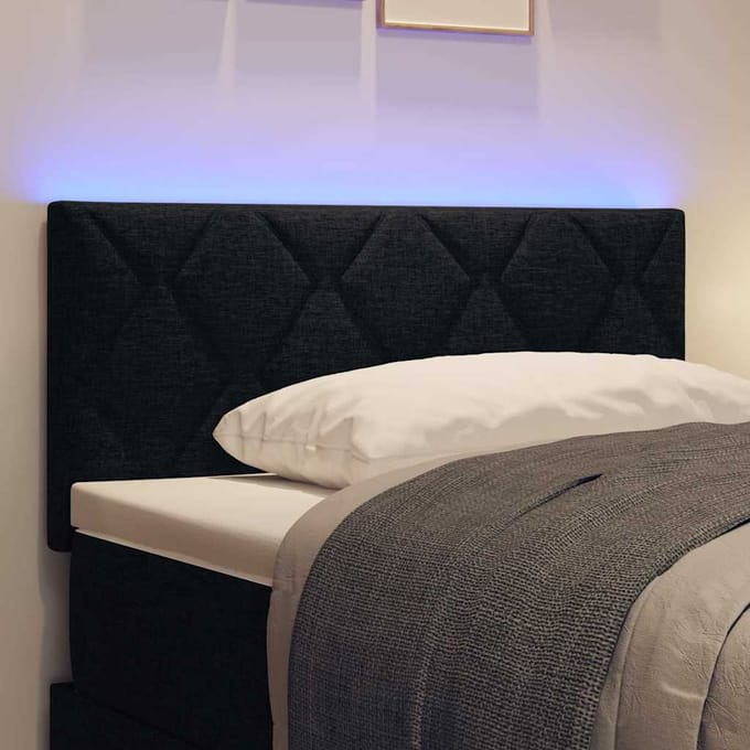 vidaXL - LED - Hoofdbord - Zwart - Stof