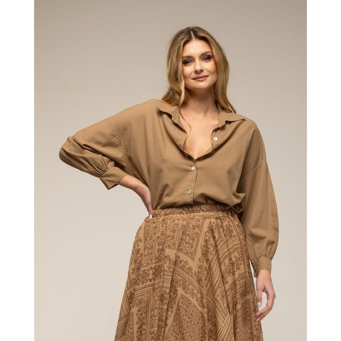 Oversized katoenen overhemd